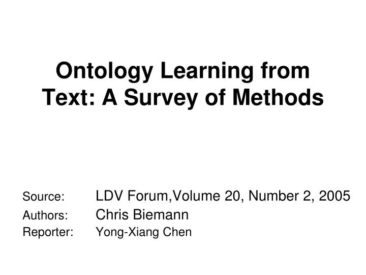 ontology learning from text a survey of methods