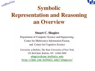 Symbolic Representation and Reasoning an Overview
