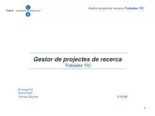 Gestor de projectes de recerca Trobades TIC