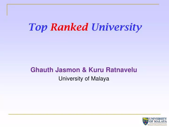 top ranked university