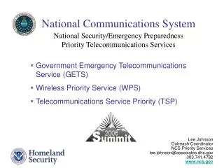 National Security/Emergency Preparedness Priority Telecommunications Services