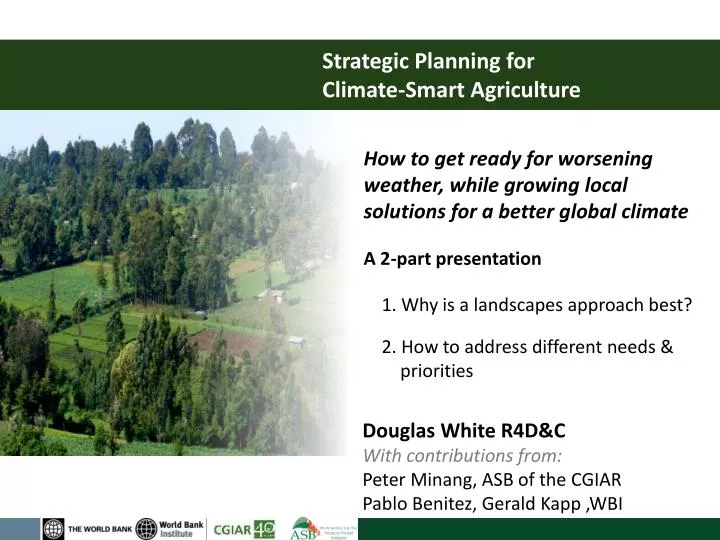 strategic planning for climate smart agriculture