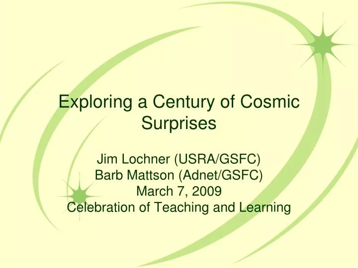 exploring a century of cosmic surprises