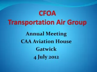 CFOA Transportation Air Group