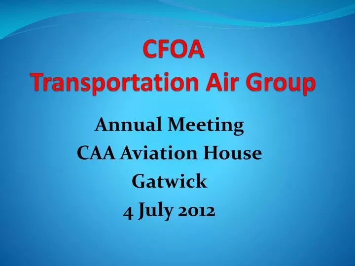 cfoa transportation air group