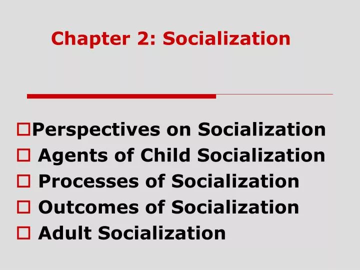 chapter 2 socialization