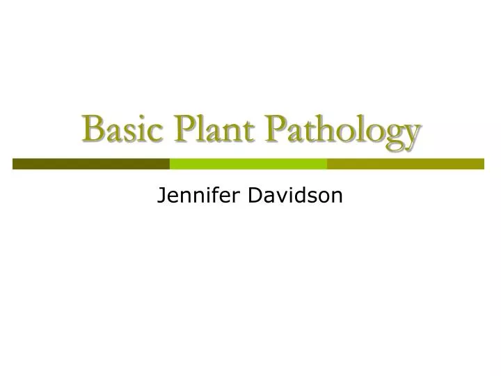 basic plant pathology