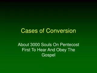 Cases of Conversion