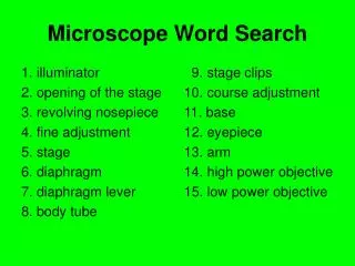 Microscope Word Search