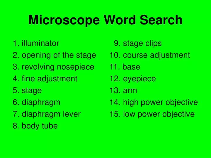 microscope word search