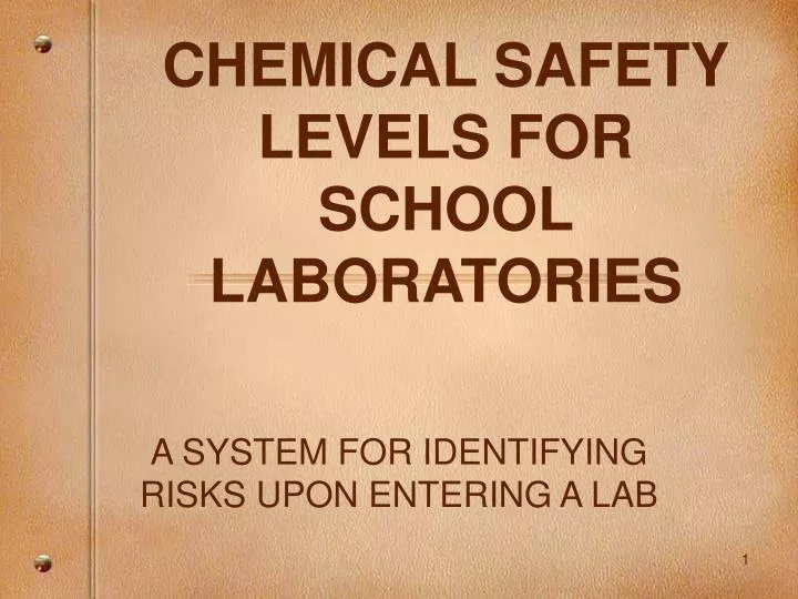 chemical safety levels for school laboratories