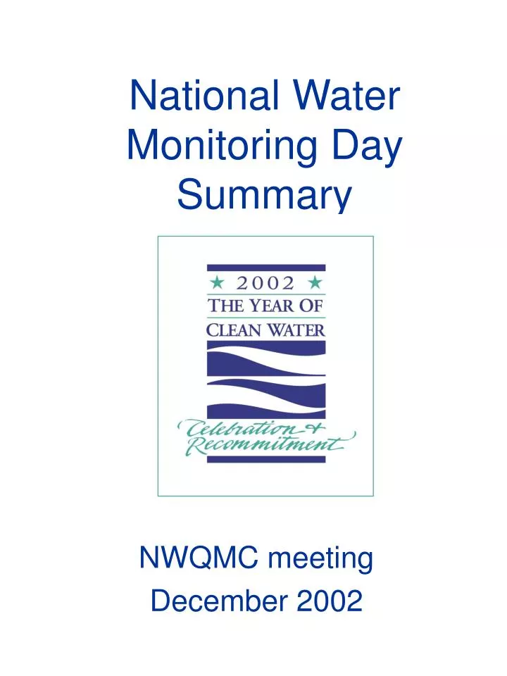 national water monitoring day summary
