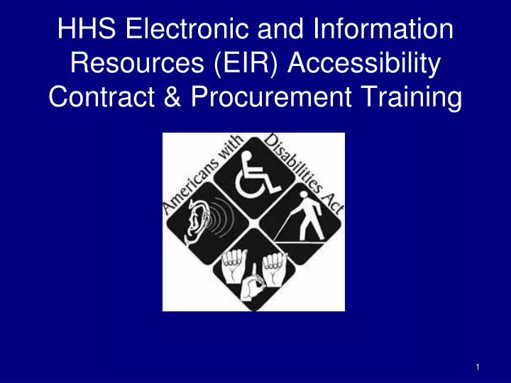hhs electronic and information resources eir accessibility contract procurement training