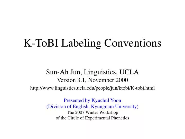k tobi labeling conventions