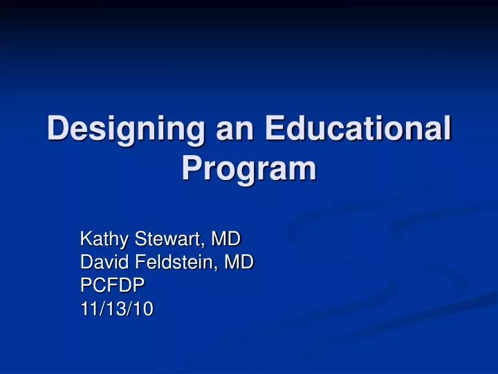 designing an educational program