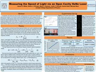 Measuring the Speed of Light via an Open Cavity HeNe Laser