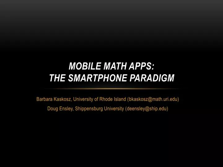 mobile math apps the smartphone paradigm