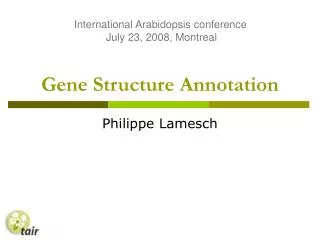 Gene Structure Annotation