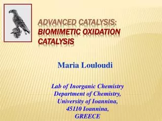 Advanced Catalysis: Biomimetic Oxidation Catalysis