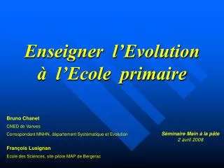 enseigner l evolution l ecole primaire