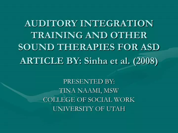 auditory integration training and other sound therapies for asd article by sinha et al 2008