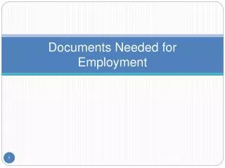 Documents Needed for Employment