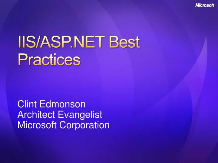iis asp net best practices