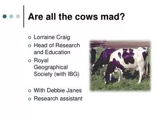 Are all the cows mad?