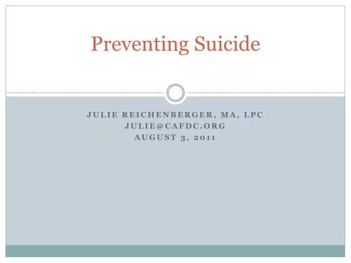 preventing suicide