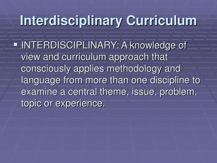 interdisciplinary curriculum