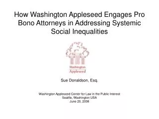 How Washington Appleseed Engages Pro Bono Attorneys in Addressing Systemic Social Inequalities