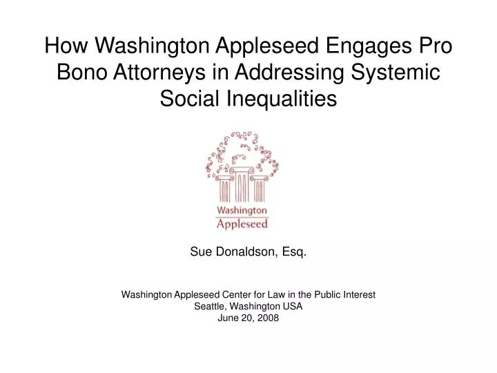 how washington appleseed engages pro bono attorneys in addressing systemic social inequalities