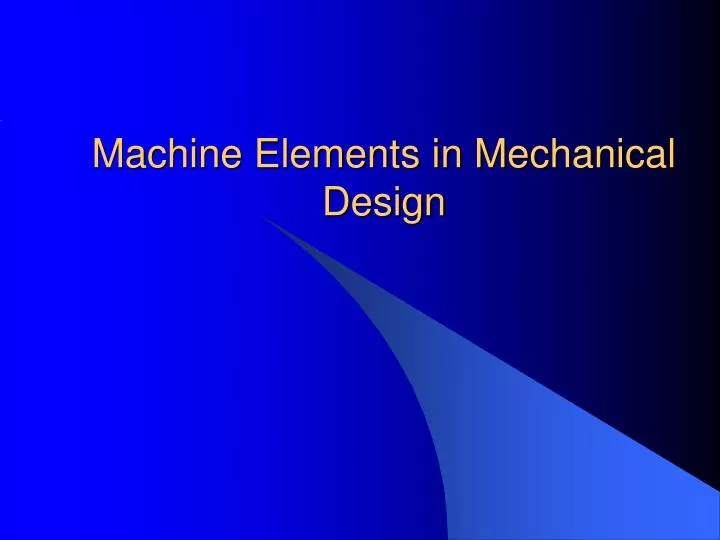 machine elements in mechanical design
