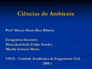 ci ncias do ambiente