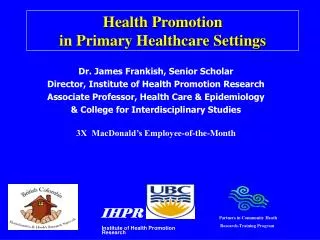 Health Promotion in Primary Healthcare Settings