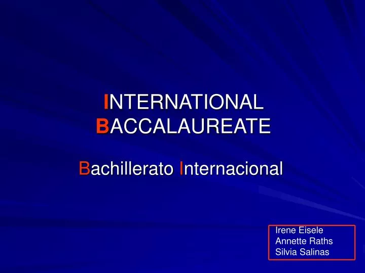 i nternational b accalaureate