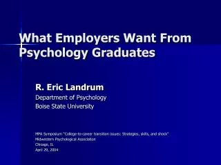 What Employers Want From Psychology Graduates