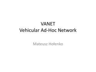 vanet vehicular ad hoc network