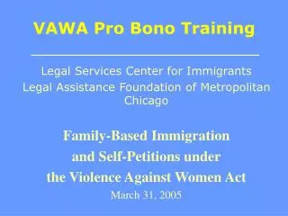 VAWA Pro Bono Training