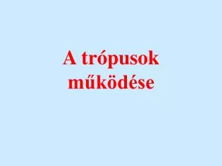 A trópusok működése