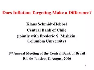 Does Inflation Targeting Make a Difference?
