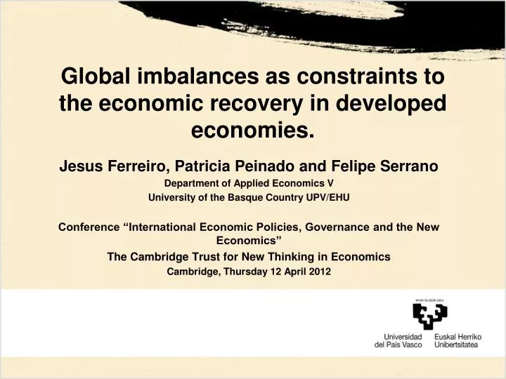 global imbalances as constraints to the economic recovery in developed economies