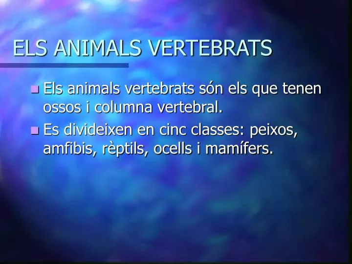els animals vertebrats
