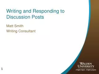 Writing and Responding to Discussion Posts