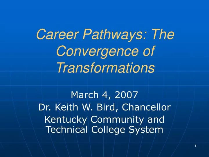 career pathways the convergence of transformations