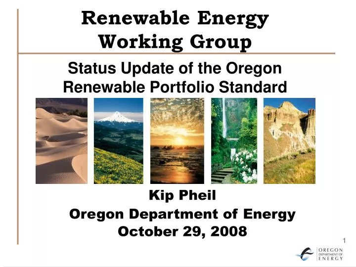renewable energy working group status update of the oregon renewable portfolio standard