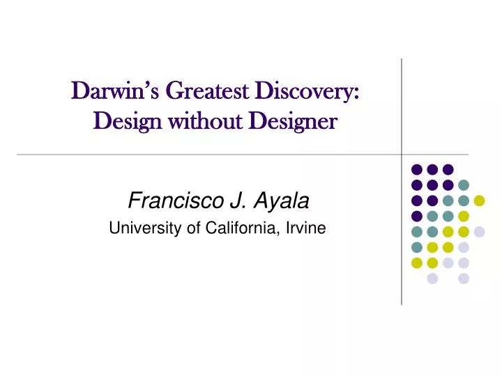 darwin s greatest discovery design without designer