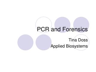 PCR and Forensics