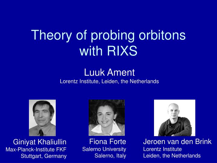 theory of probing orbitons with rixs