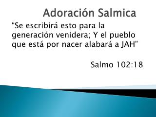 adoraci n salmica